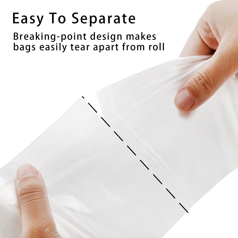 Tebery 300 Counts 8 Gallon Clear Small Garbage Bags Trash Bags, Wastebasket Bin Liners for Bathroom Bedroom Office Trash Can, 6 Rolls - Image 3